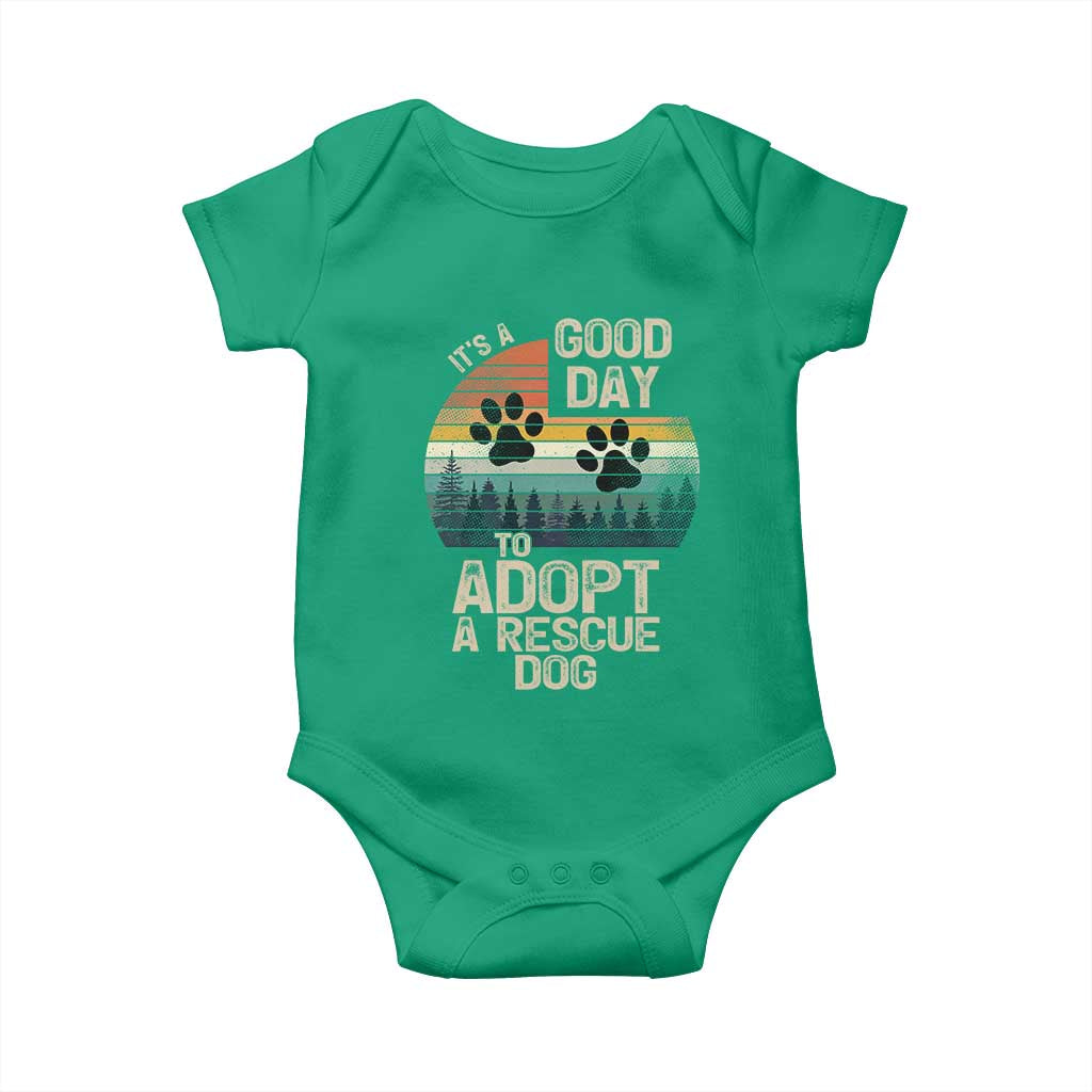Dog Rescue Baby Onesie Retro Its A Good Day to Adopt Rescue Dog TS10 Irish Green Print Your Wear
