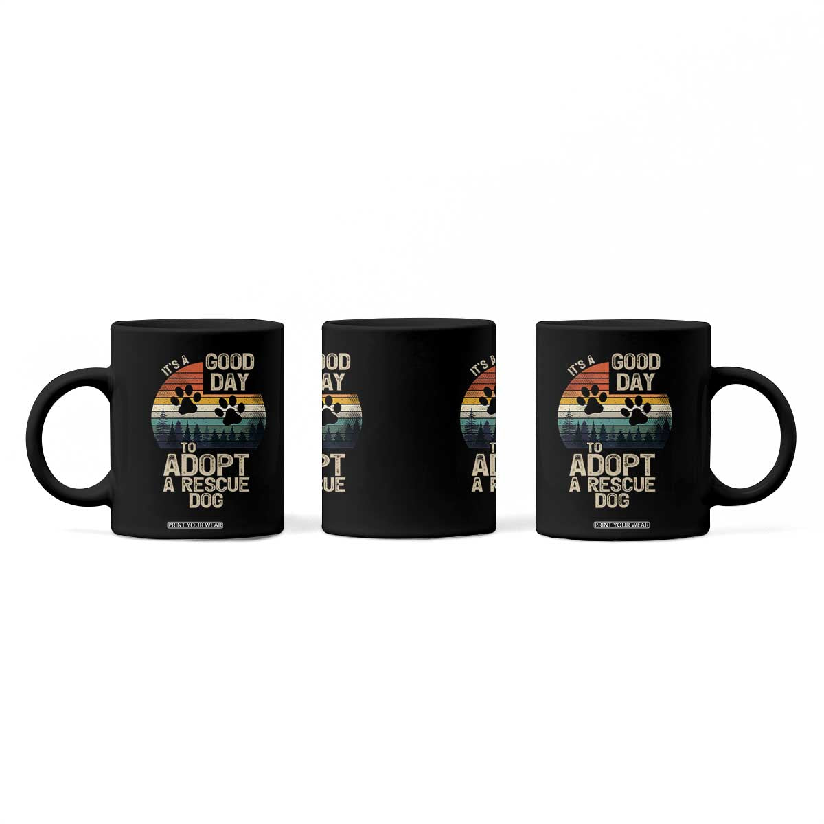Dog Rescue Coffee Mug Retro Its A Good Day to Adopt Rescue Dog TS10 Print Your Wear