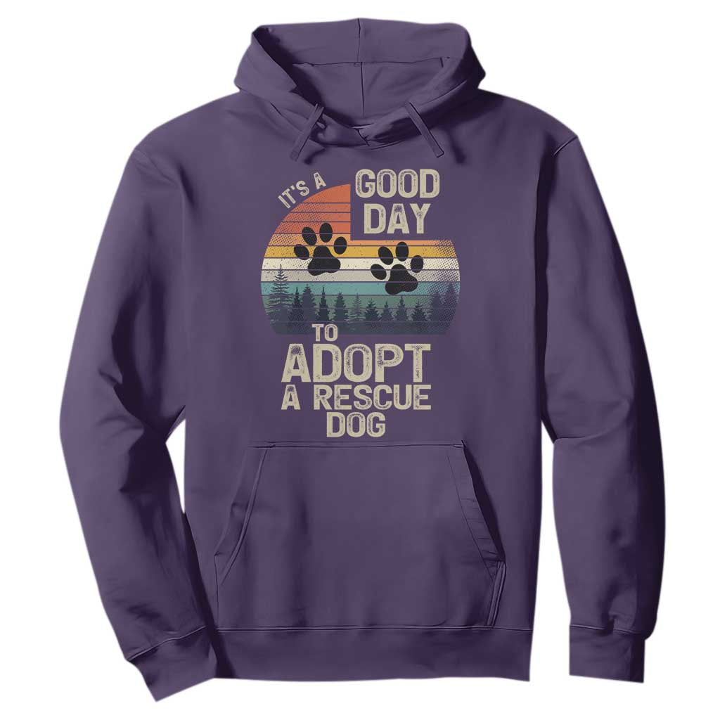Dog Rescue Hoodie Retro Its A Good Day to Adopt Rescue Dog TS10 Purple Print Your Wear