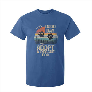 Dog Rescue T Shirt For Kid Retro Its A Good Day to Adopt Rescue Dog TS10 Royal Blue Print Your Wear