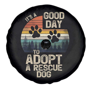 Dog Rescue Spare Tire Cover Retro Its A Good Day to Adopt Rescue Dog TS10 Print Your Wear