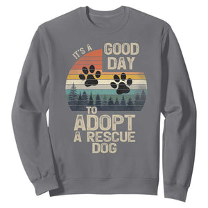 Dog Rescue Sweatshirt Retro Its A Good Day to Adopt Rescue Dog TS10 Charcoal Print Your Wear
