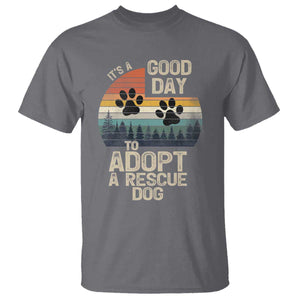 Dog Rescue T Shirt Retro Its A Good Day to Adopt Rescue Dog TS10 Charcoal Print Your Wear