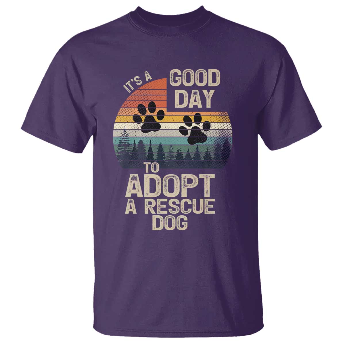 Dog Rescue T Shirt Retro Its A Good Day to Adopt Rescue Dog TS10 Purple Print Your Wear