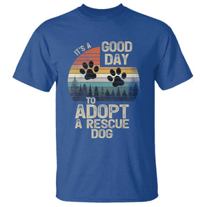 Dog Rescue T Shirt Retro Its A Good Day to Adopt Rescue Dog TS10 Royal Blue Print Your Wear
