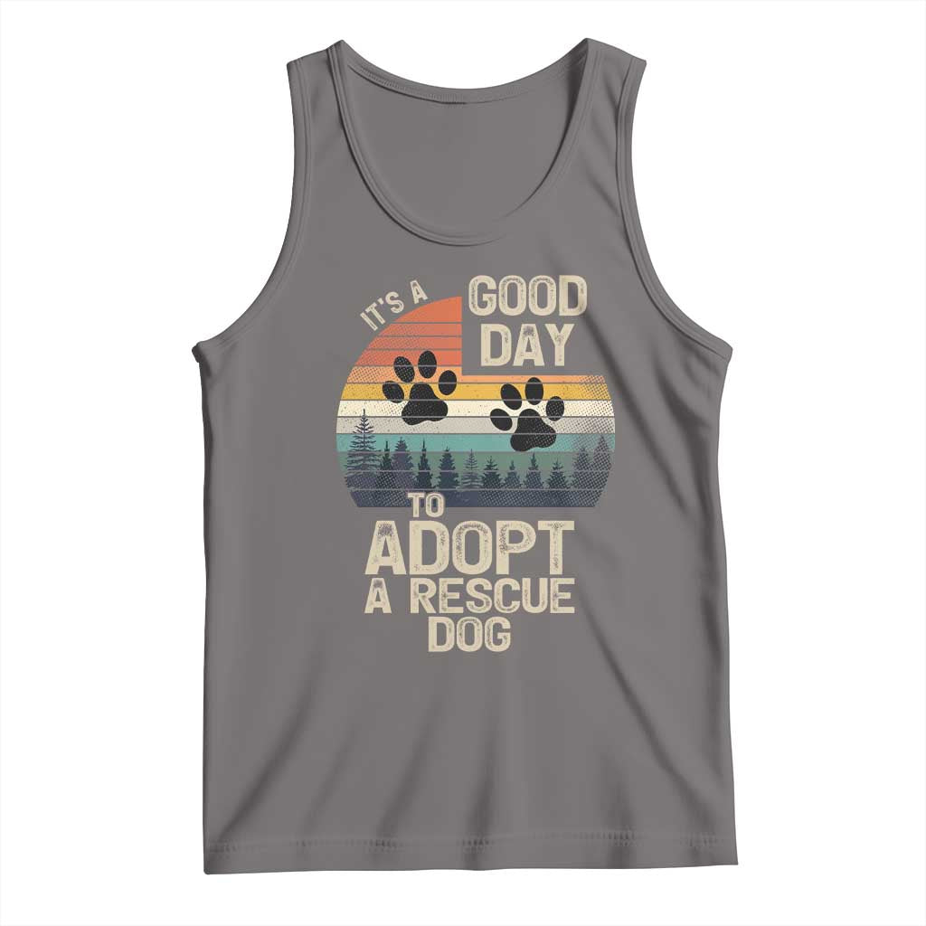 Dog Rescue Tank Top Retro Its A Good Day to Adopt Rescue Dog TS10 Deep Heather Print Your Wear