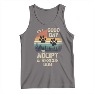 Dog Rescue Tank Top Retro Its A Good Day to Adopt Rescue Dog TS10 Deep Heather Print Your Wear