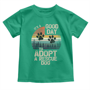 Dog Rescue Toddler T Shirt Retro Its A Good Day to Adopt Rescue Dog TS10 Irish Green Print Your Wear
