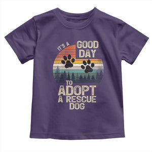Dog Rescue Toddler T Shirt Retro Its A Good Day to Adopt Rescue Dog TS10 Purple Print Your Wear
