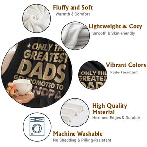 Greatest Dads Get Promoted To Grandpa Throw Blanket Retro American Flag Fathers Day New Grandpa Gift