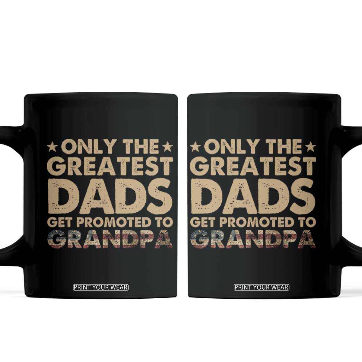 Greatest Dads Get Promoted To Grandpa Coffee Mug Retro American Flag Fathers Day New Grandpa Gift