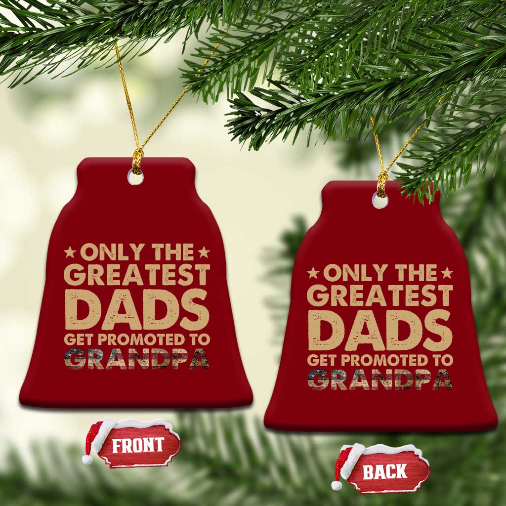 Greatest Dads Get Promoted To Grandpa Ceramic Ornament Retro American Flag Fathers Day New Grandpa Gift