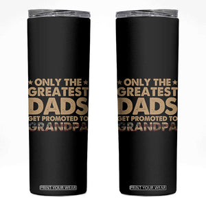 Greatest Dads Get Promoted To Grandpa Skinny Tumbler Retro American Flag Fathers Day New Grandpa Gift