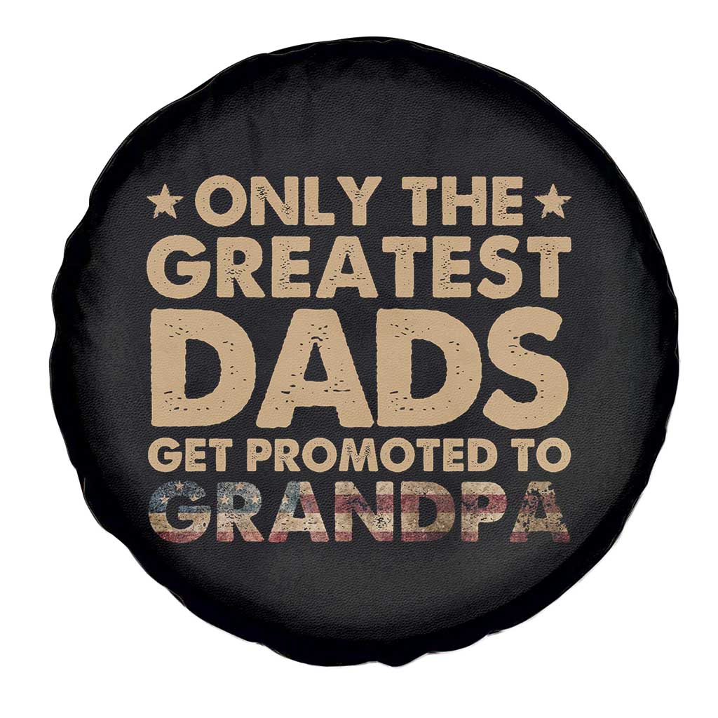 Greatest Dads Get Promoted To Grandpa Spare Tire Cover Retro American Flag Fathers Day New Grandpa Gift