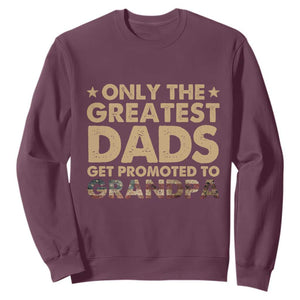 Greatest Dads Get Promoted To Grandpa Sweatshirt Retro American Flag Fathers Day New Grandpa Gift