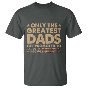 Greatest Dads Get Promoted To Grandpa T Shirt Retro American Flag Fathers Day New Grandpa Gift