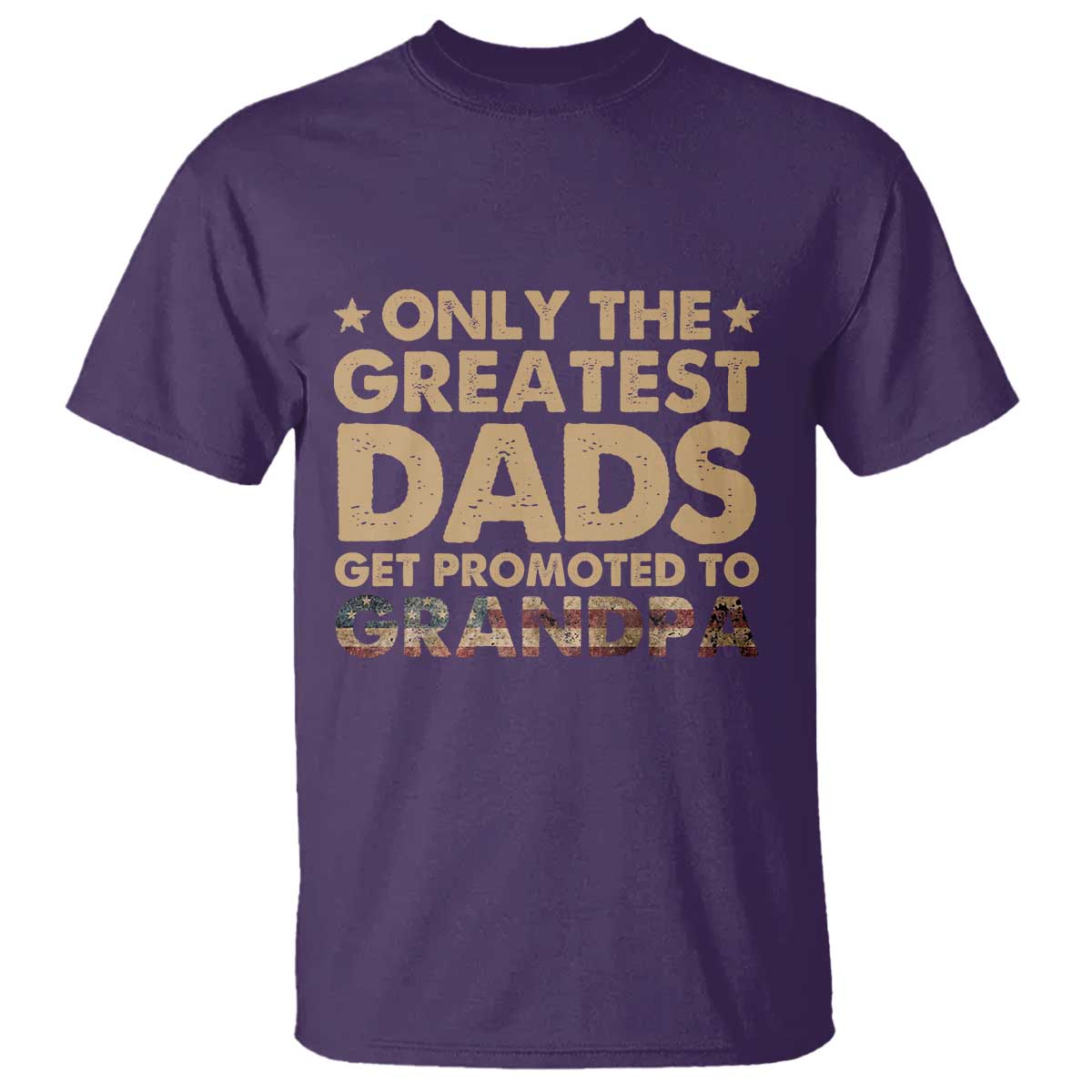 Greatest Dads Get Promoted To Grandpa T Shirt Retro American Flag Fathers Day New Grandpa Gift