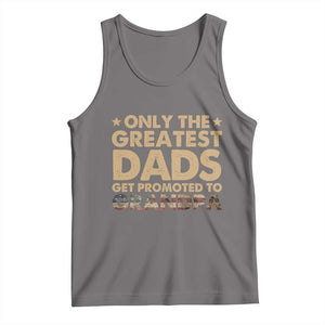 Greatest Dads Get Promoted To Grandpa Tank Top Retro American Flag Fathers Day New Grandpa Gift