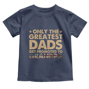 Greatest Dads Get Promoted To Grandpa Toddler T Shirt Retro American Flag Fathers Day New Grandpa Gift