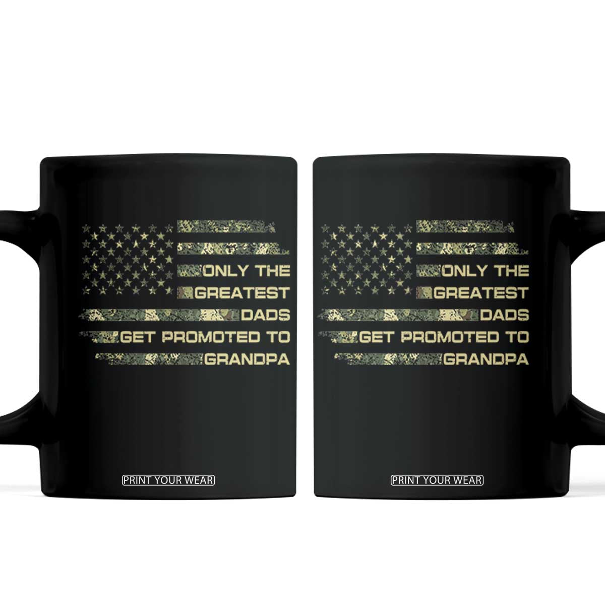Greatest Dads Get Promoted To Grandpa Coffee Mug Retro Camo American Flag New Grandpa Gift
