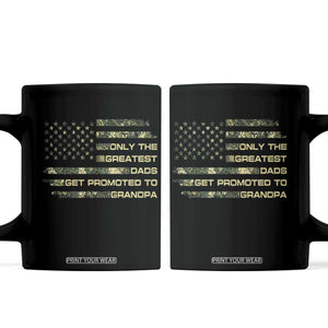 Greatest Dads Get Promoted To Grandpa Coffee Mug Retro Camo American Flag New Grandpa Gift