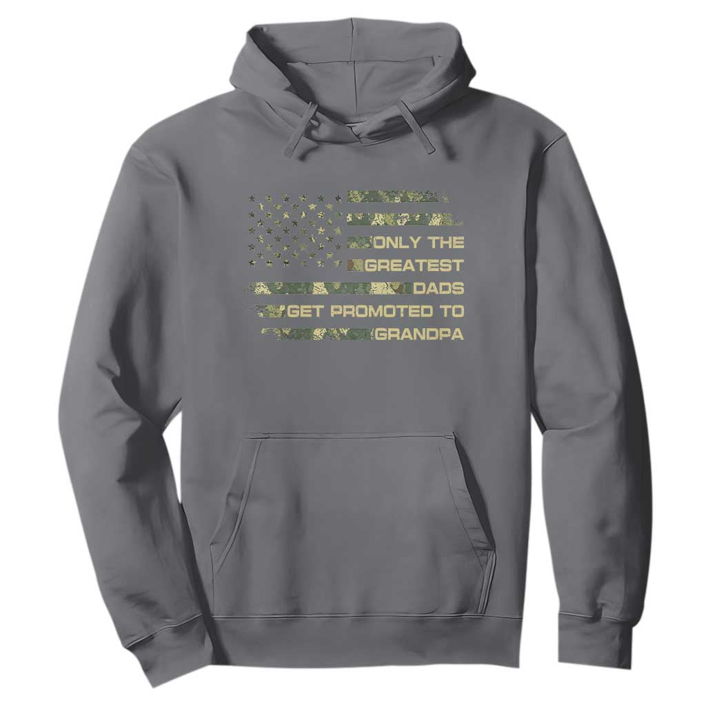 Greatest Dads Get Promoted To Grandpa Hoodie Retro Camo American Flag New Grandpa Gift