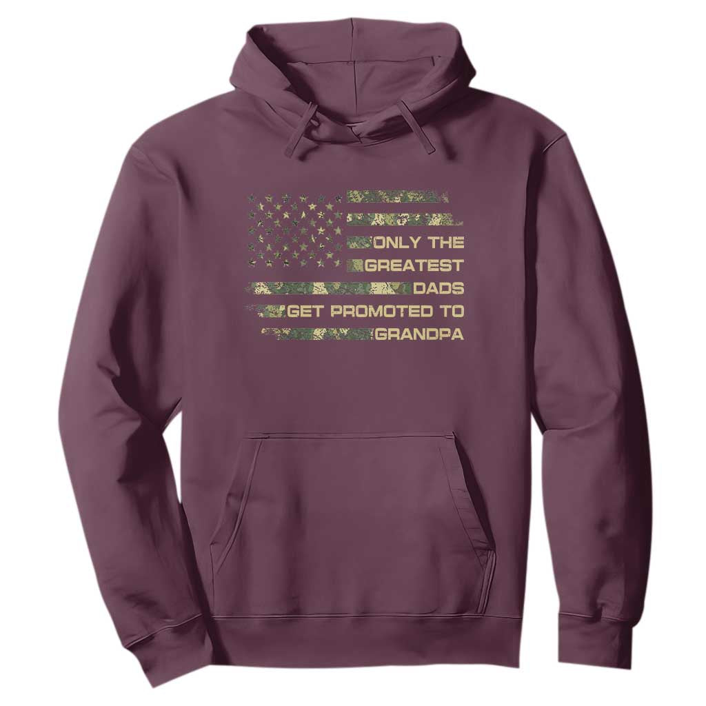 Greatest Dads Get Promoted To Grandpa Hoodie Retro Camo American Flag New Grandpa Gift