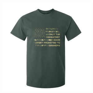 Greatest Dads Get Promoted To Grandpa T Shirt For Kid Retro Camo American Flag New Grandpa Gift