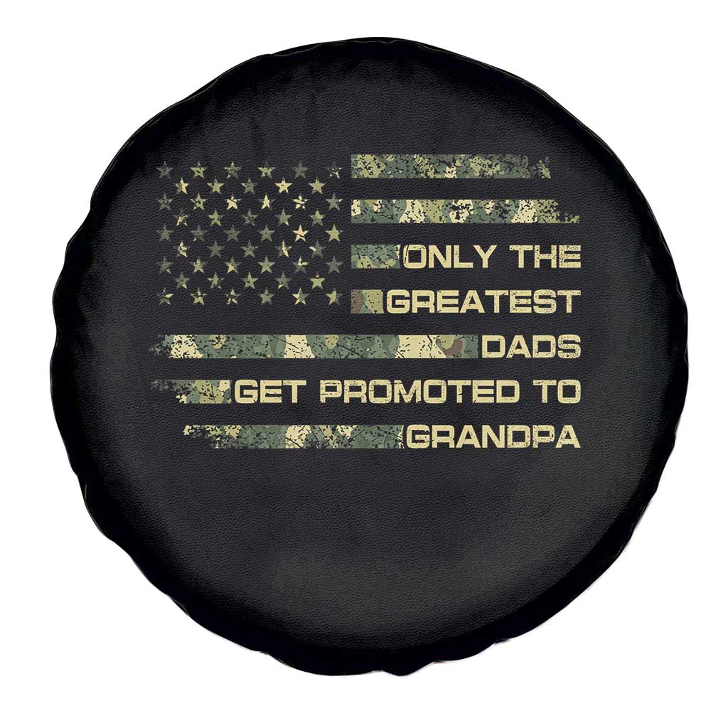 Greatest Dads Get Promoted To Grandpa Spare Tire Cover Retro Camo American Flag New Grandpa Gift