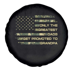 Greatest Dads Get Promoted To Grandpa Spare Tire Cover Retro Camo American Flag New Grandpa Gift