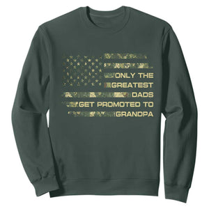Greatest Dads Get Promoted To Grandpa Sweatshirt Retro Camo American Flag New Grandpa Gift