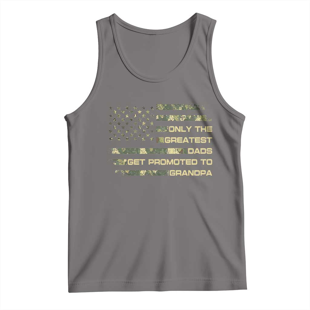 Greatest Dads Get Promoted To Grandpa Tank Top Retro Camo American Flag New Grandpa Gift