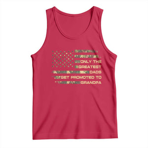 Greatest Dads Get Promoted To Grandpa Tank Top Retro Camo American Flag New Grandpa Gift
