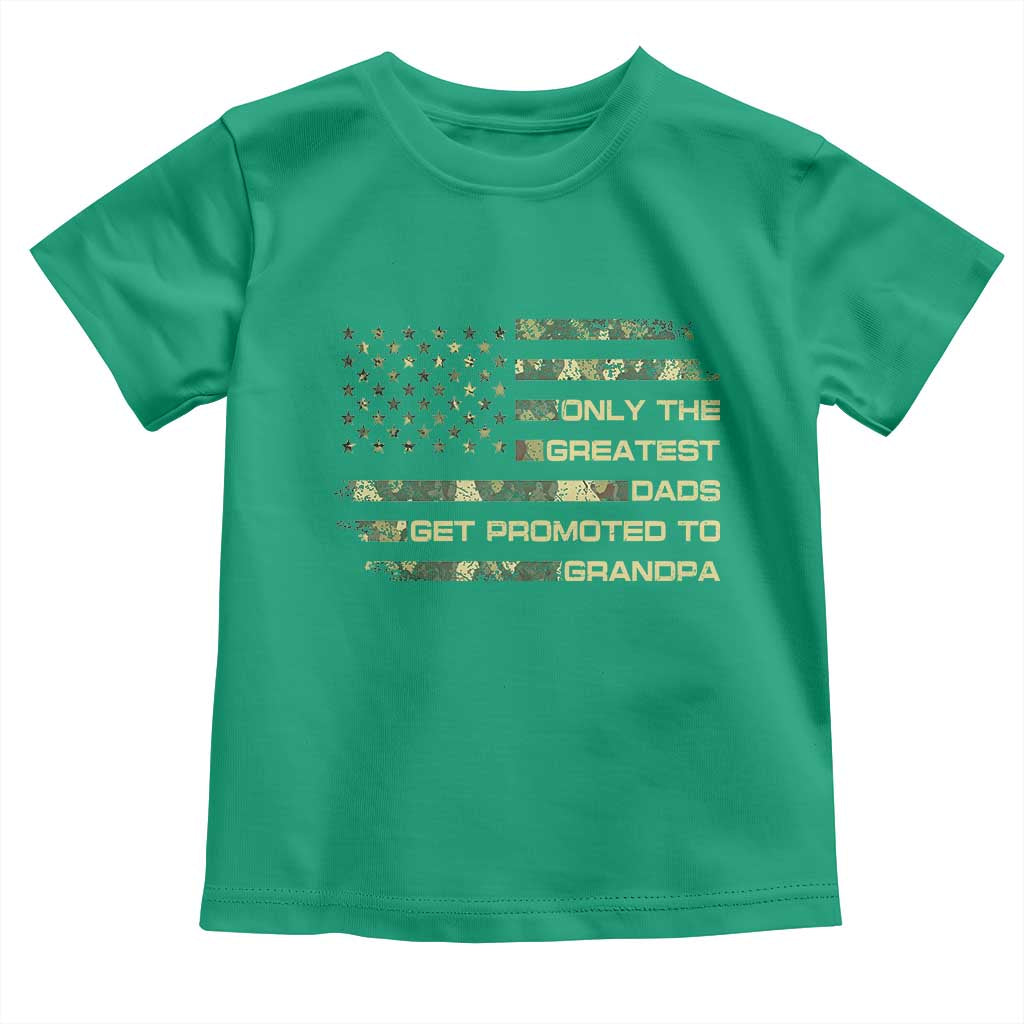 Greatest Dads Get Promoted To Grandpa Toddler T Shirt Retro Camo American Flag New Grandpa Gift