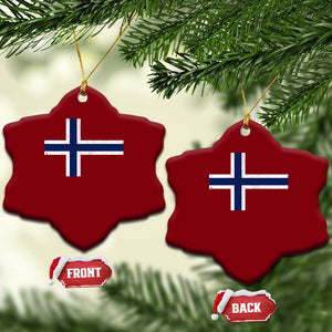 Norway Flag Ceramic Ornament Distressed Norwegian Norge Nordic Red White Blue Symbol