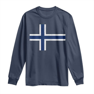 Norway Flag Long Sleeve Shirt Distressed Norwegian Norge Nordic Red White Blue Symbol