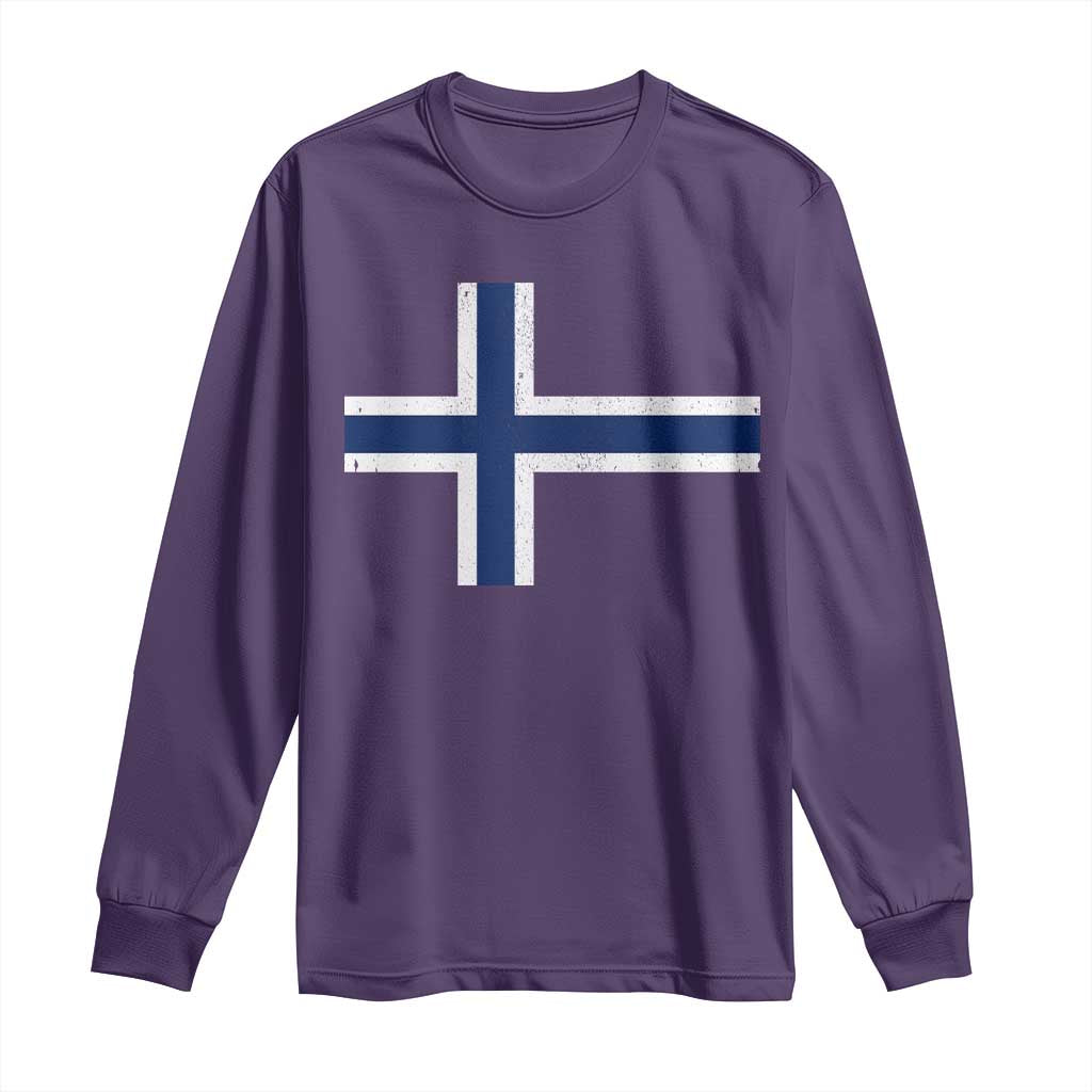 Norway Flag Long Sleeve Shirt Distressed Norwegian Norge Nordic Red White Blue Symbol