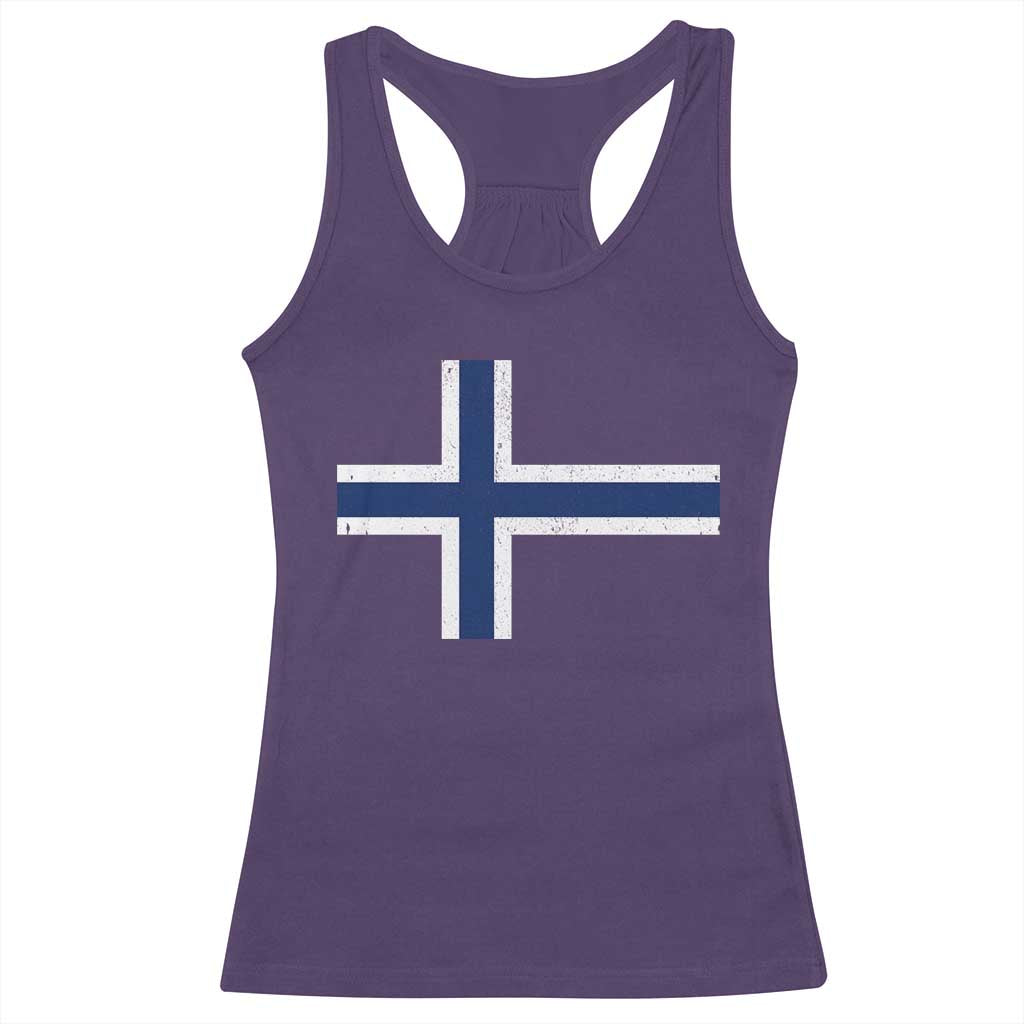 Norway Flag Racerback Tank Top Distressed Norwegian Norge Nordic Red White Blue Symbol