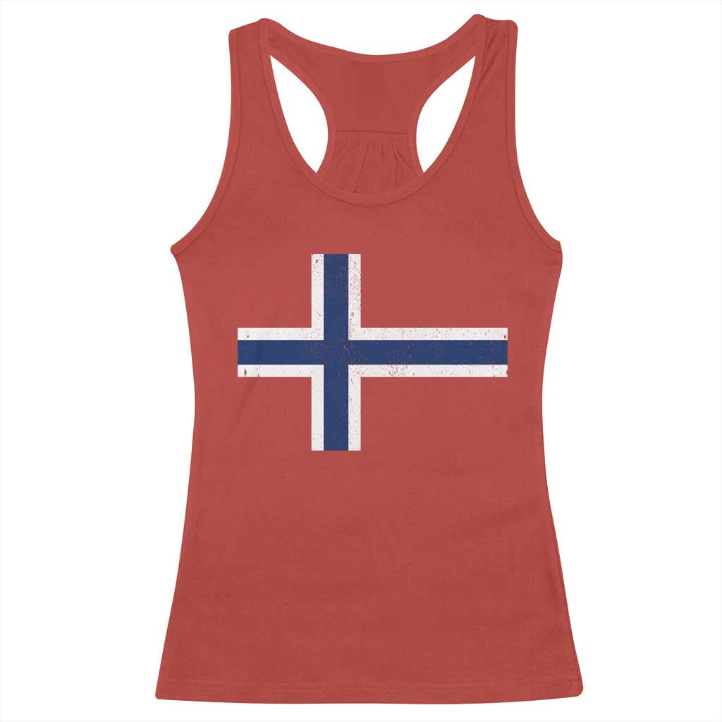 Norway Flag Racerback Tank Top Distressed Norwegian Norge Nordic Red White Blue Symbol