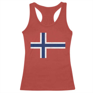 Norway Flag Racerback Tank Top Distressed Norwegian Norge Nordic Red White Blue Symbol