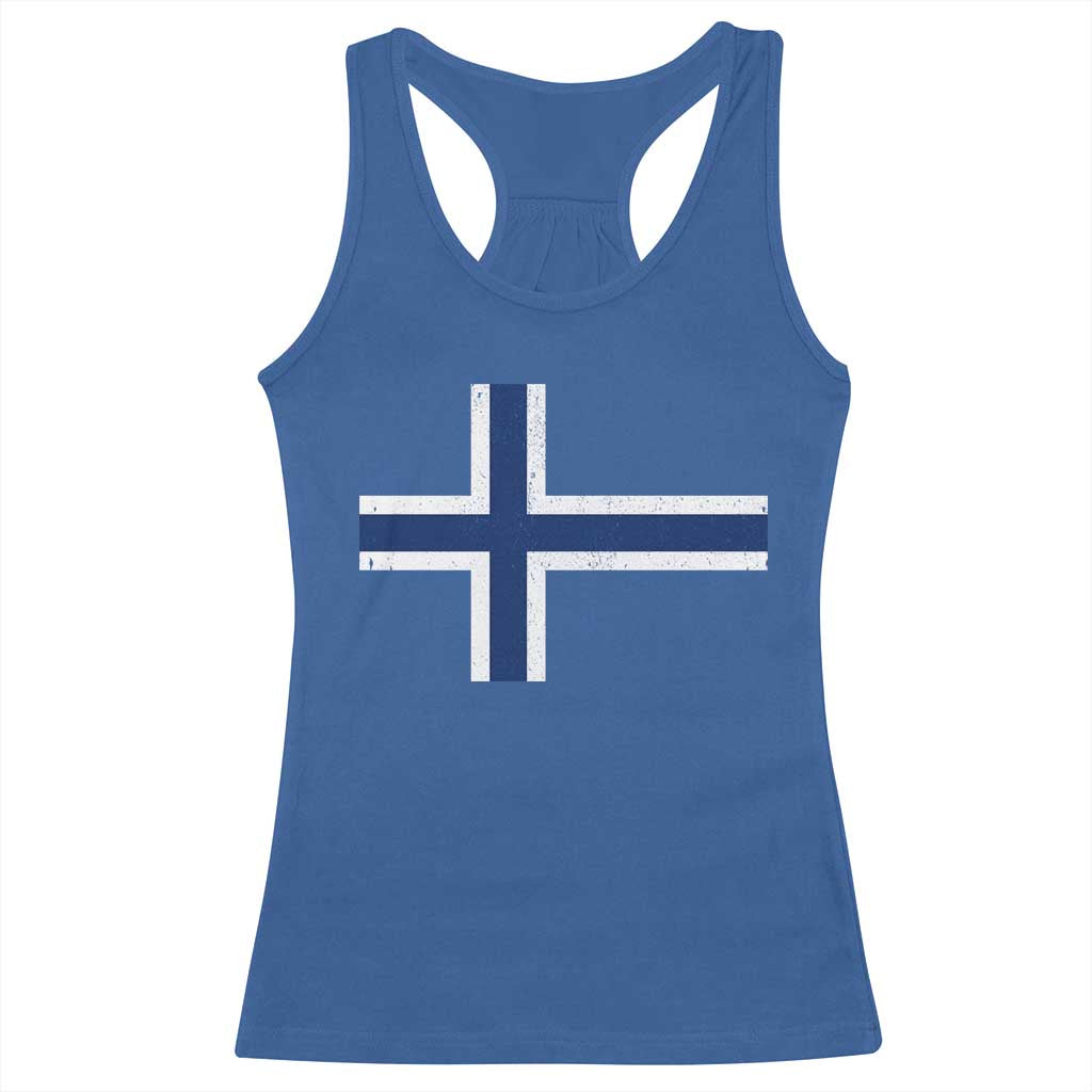 Norway Flag Racerback Tank Top Distressed Norwegian Norge Nordic Red White Blue Symbol