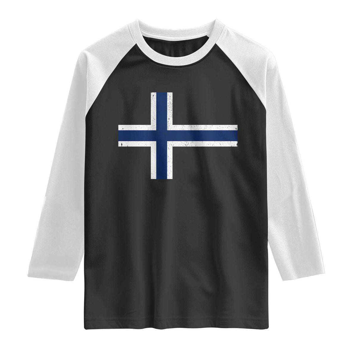 Norway Flag Raglan Shirt Distressed Norwegian Norge Nordic Red White Blue Symbol