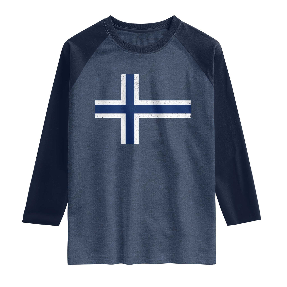 Norway Flag Raglan Shirt Distressed Norwegian Norge Nordic Red White Blue Symbol
