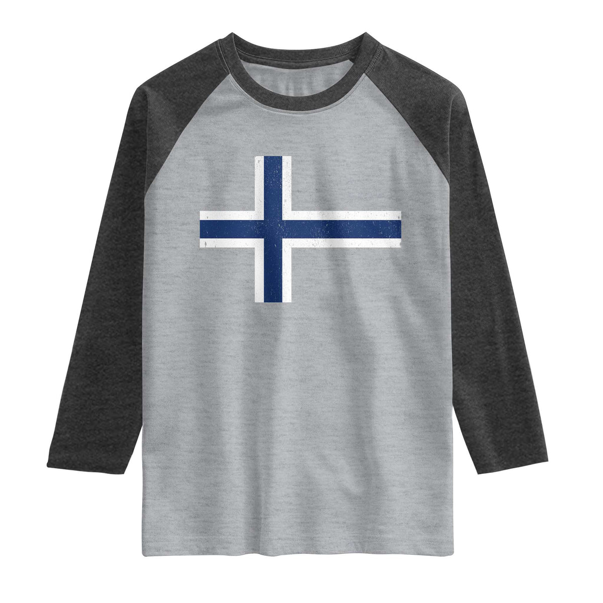 Norway Flag Raglan Shirt Distressed Norwegian Norge Nordic Red White Blue Symbol