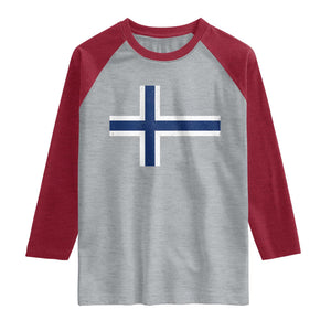 Norway Flag Raglan Shirt Distressed Norwegian Norge Nordic Red White Blue Symbol