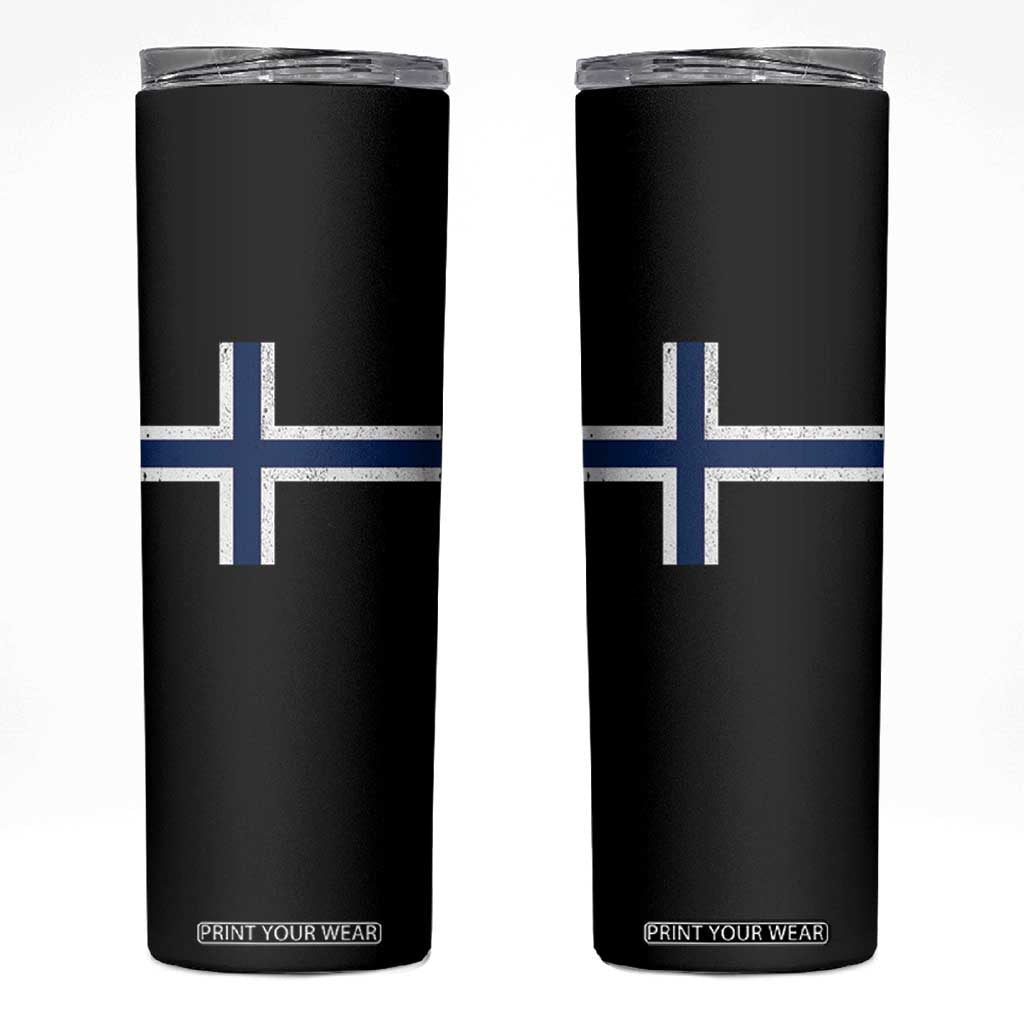 Norway Flag Skinny Tumbler Distressed Norwegian Norge Nordic Red White Blue Symbol