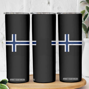 Norway Flag Skinny Tumbler Distressed Norwegian Norge Nordic Red White Blue Symbol