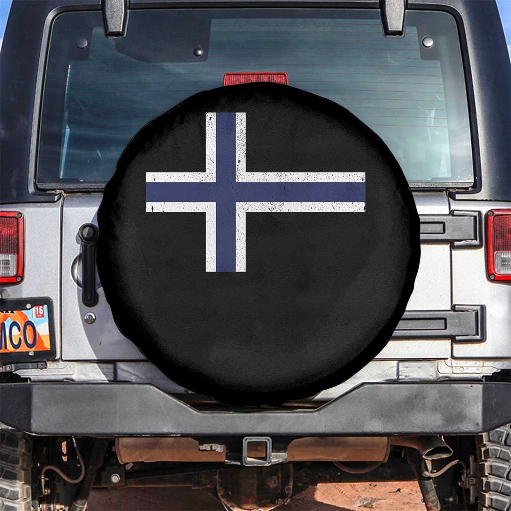 Norway Flag Spare Tire Cover Distressed Norwegian Norge Nordic Red White Blue Symbol TS10 No hole Black Print Your Wear