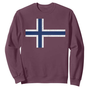 Norway Flag Sweatshirt Distressed Norwegian Norge Nordic Red White Blue Symbol