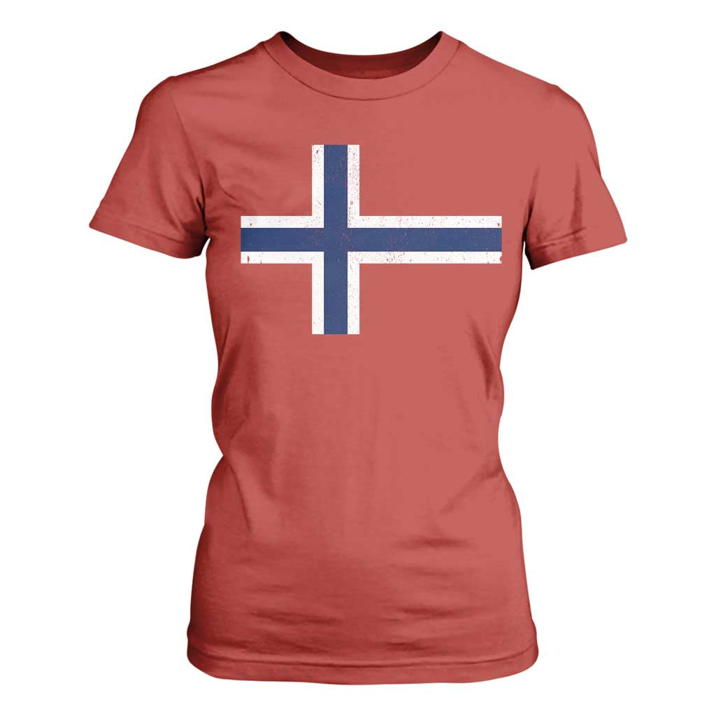 Norway Flag T Shirt For Women Distressed Norwegian Norge Nordic Red White Blue Symbol